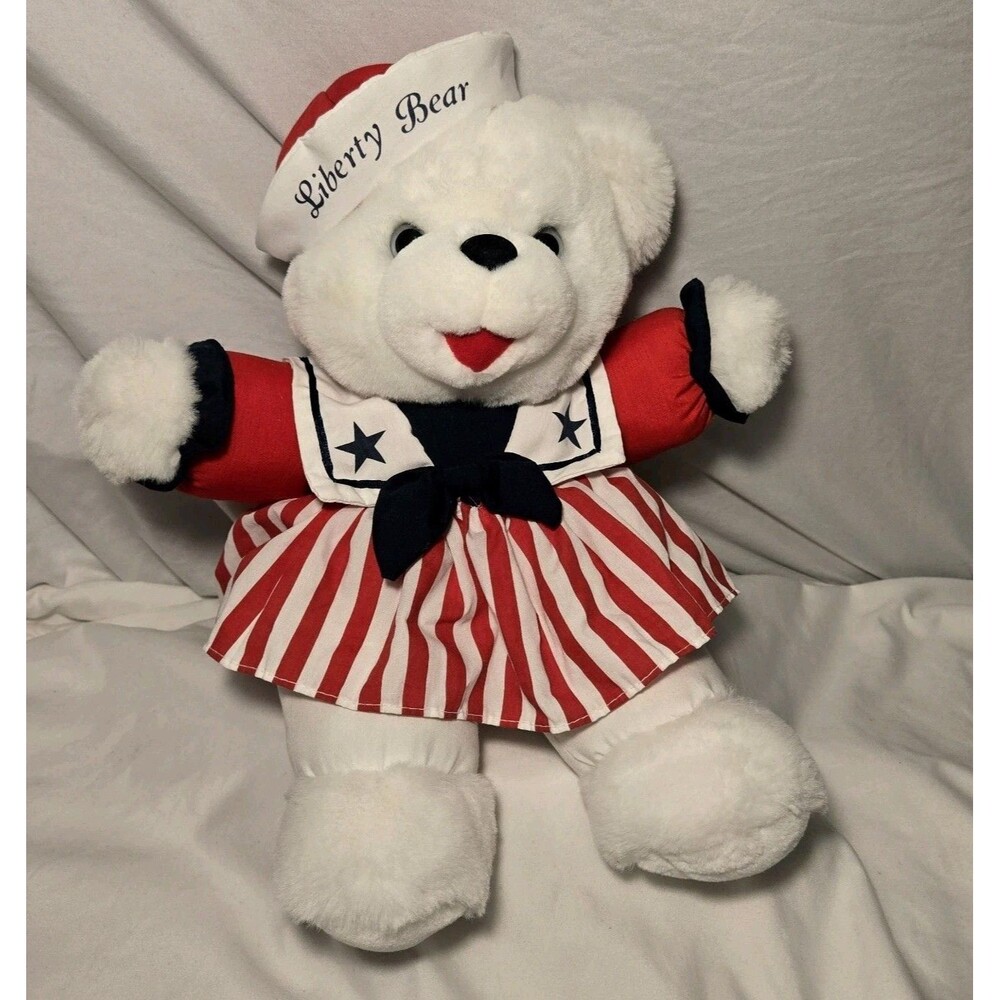 Dan Dee Liberty 1997 Teddy Bear Plush Patriotic Sailor Girl Stuffy Rare USA 14"